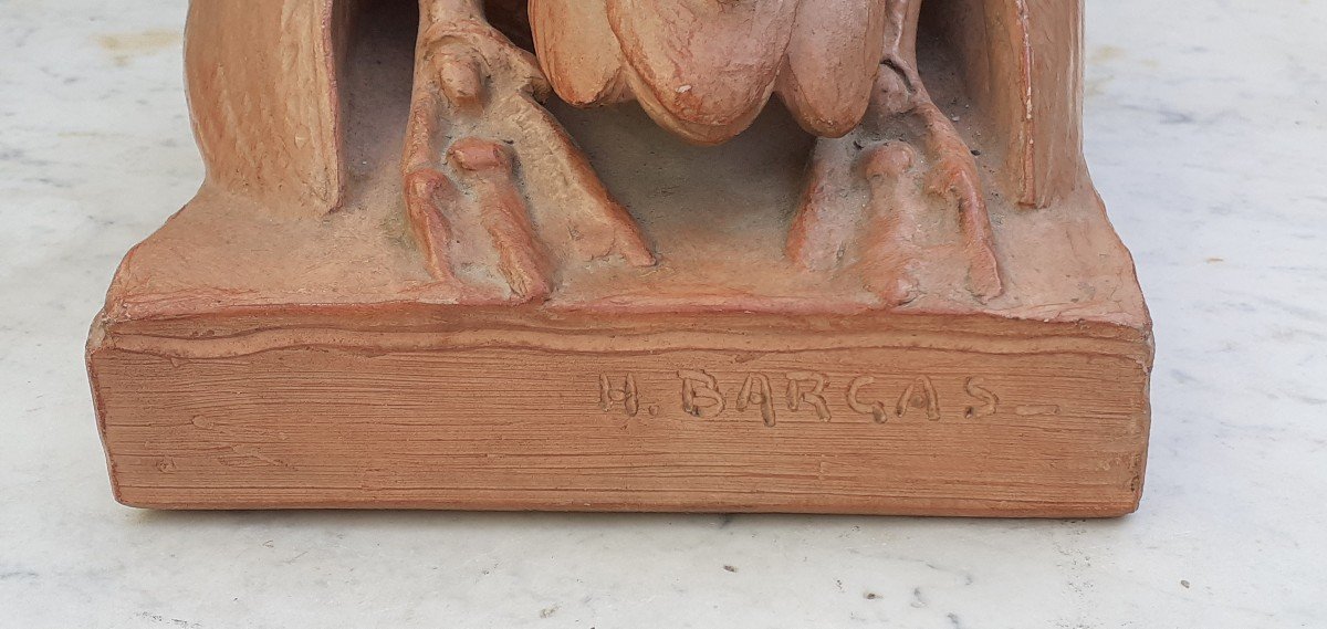 Animal Terracotta Signed H Bargas-photo-3