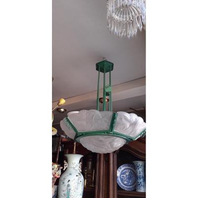 Art Deco Chandelier Signed "degué"