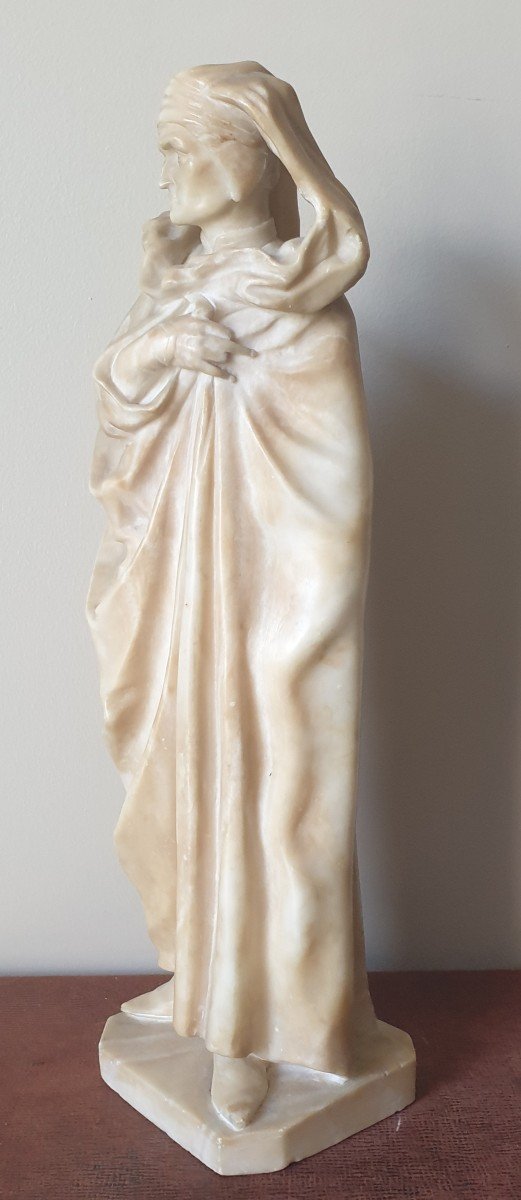 Dante Alighieri Said “dante” Alabaster Sculpture Early 19th Century -photo-3