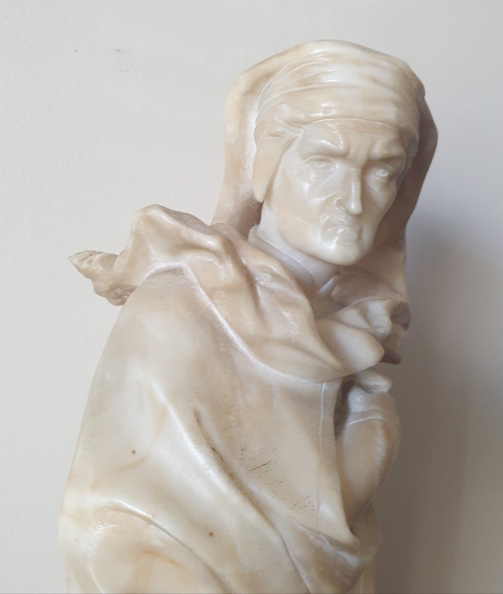 Dante Alighieri Said “dante” Alabaster Sculpture Early 19th Century -photo-2