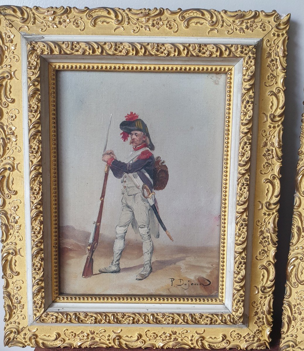 Pair Of Military Paintings Marshal And Soldier Of Napoleon Signed P Dejean -photo-3