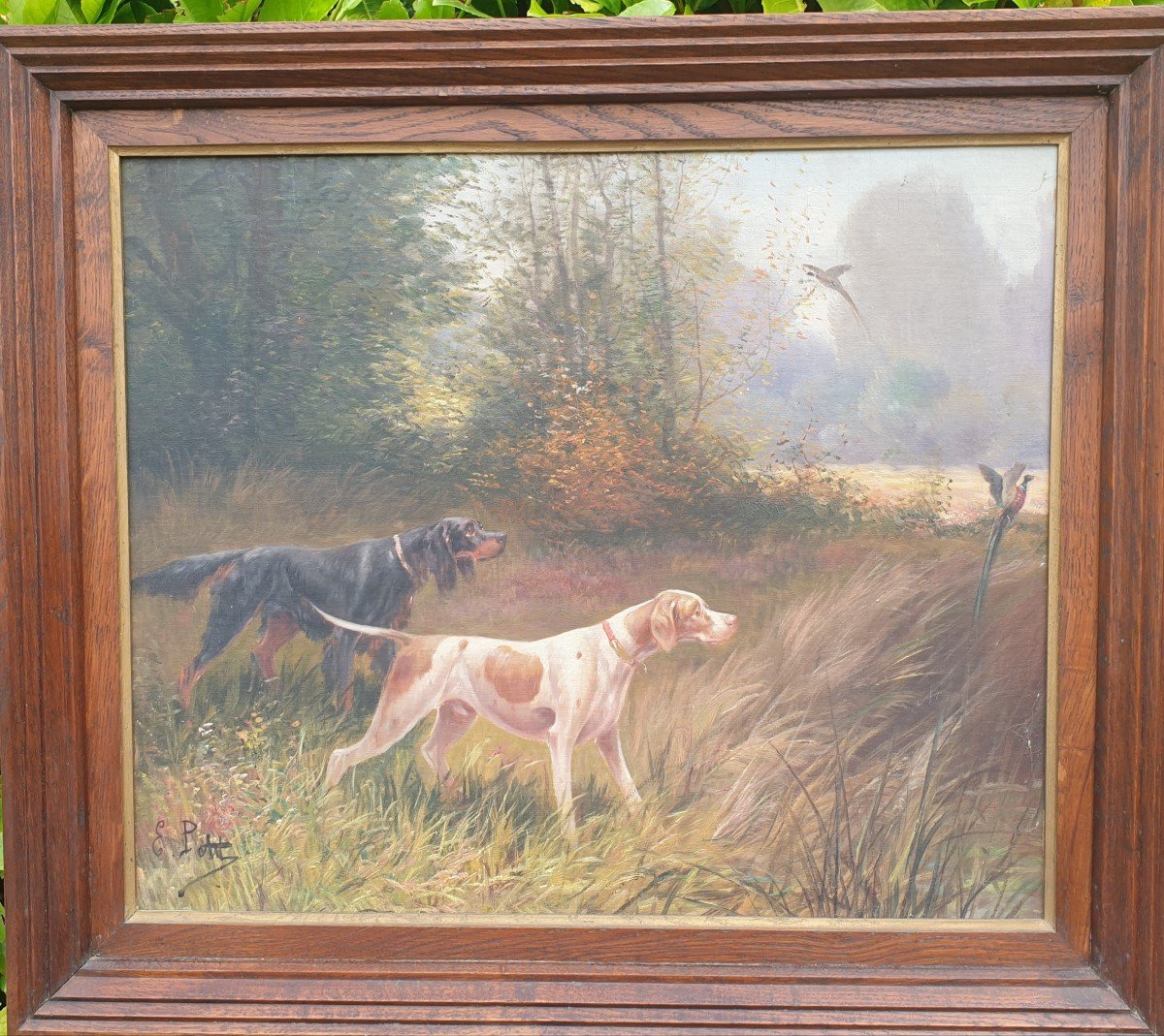 Hunting Dogs At Stop (eugène Petit) 1839 -1886 