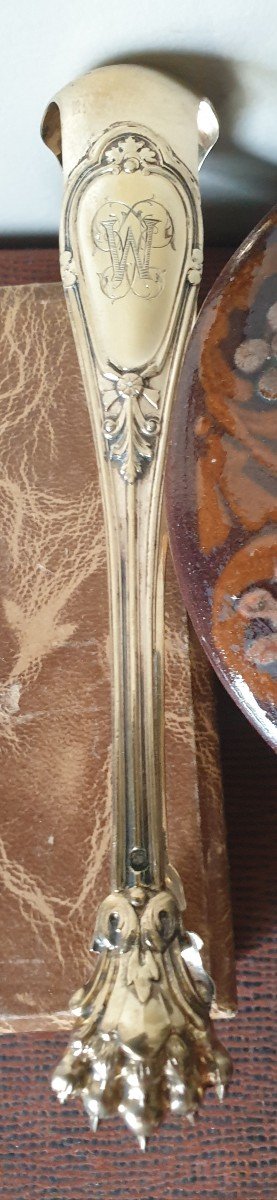  émile Puiforcat 12 Vermeil Spoons Minerva Sugar Tongs -photo-4