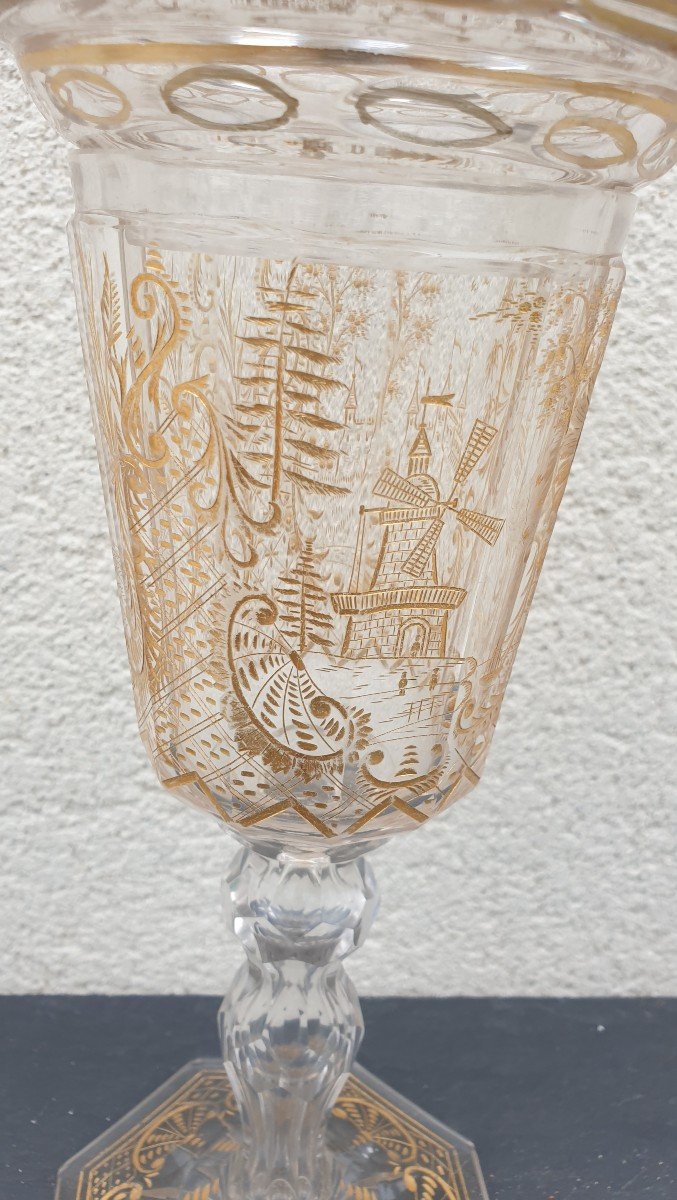 Gold Cut Crystal Cup Holland 19th Century -photo-2