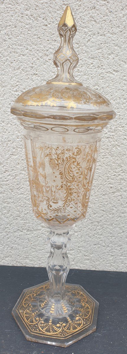 Gold Cut Crystal Cup Holland 19th Century -photo-3