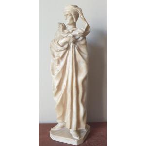 Dante Alighieri Dit « dante » Sculpture En Albâtre Début XIX ème Siècle 
