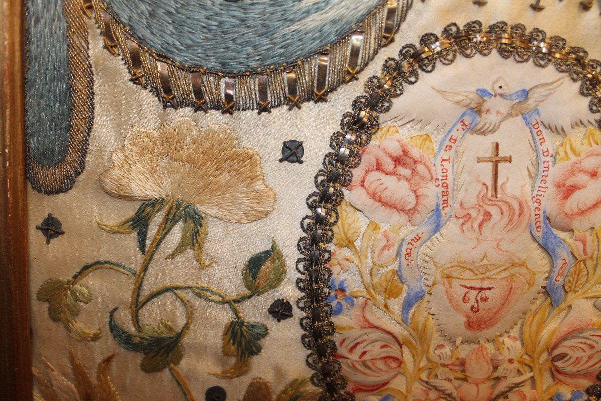 Devotional Work In Embroidery Early XVIII S-photo-1