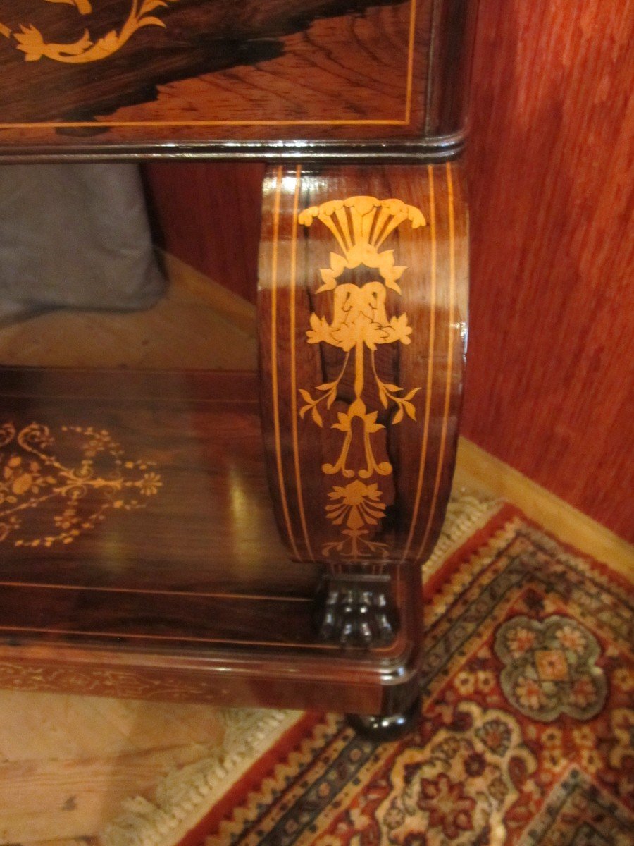 Charles X Console In Rosewood And Lemon Marquetry-photo-4