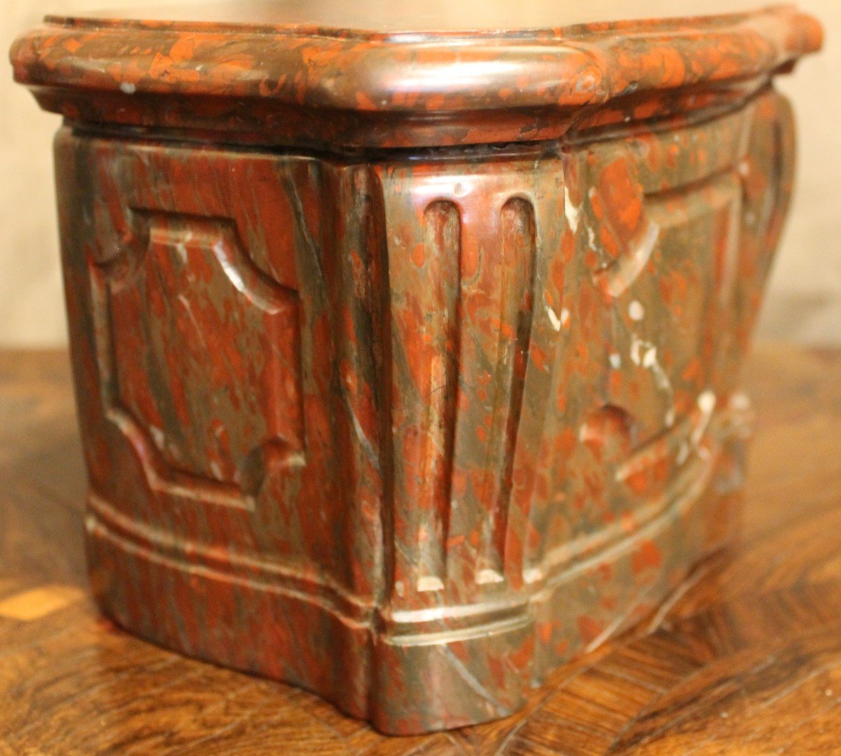Tobacco Box In Red Griotte Marble XVIII -photo-3