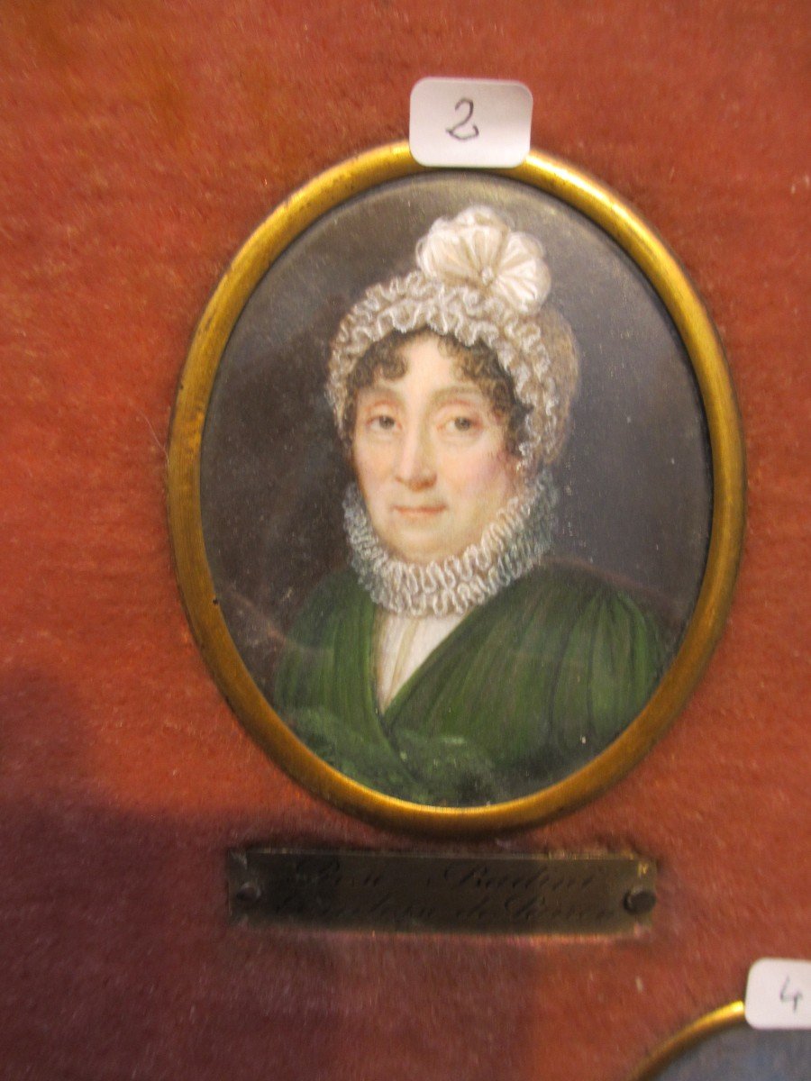 Five Miniature Portraits Of The Du Parron Family, 18th And 19th Centuries.-photo-3