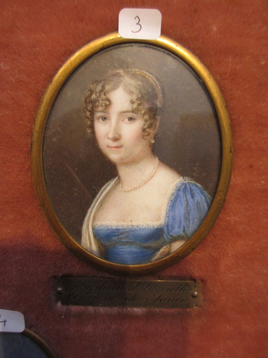 Five Miniature Portraits Of The Du Parron Family, 18th And 19th Centuries.-photo-4