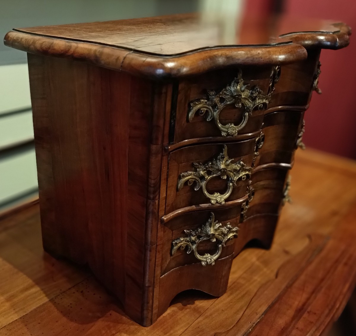 Rare Commode De Maitrise En Bois De Placage . Strasbourg Ou Vallée Du Rhin.-photo-2