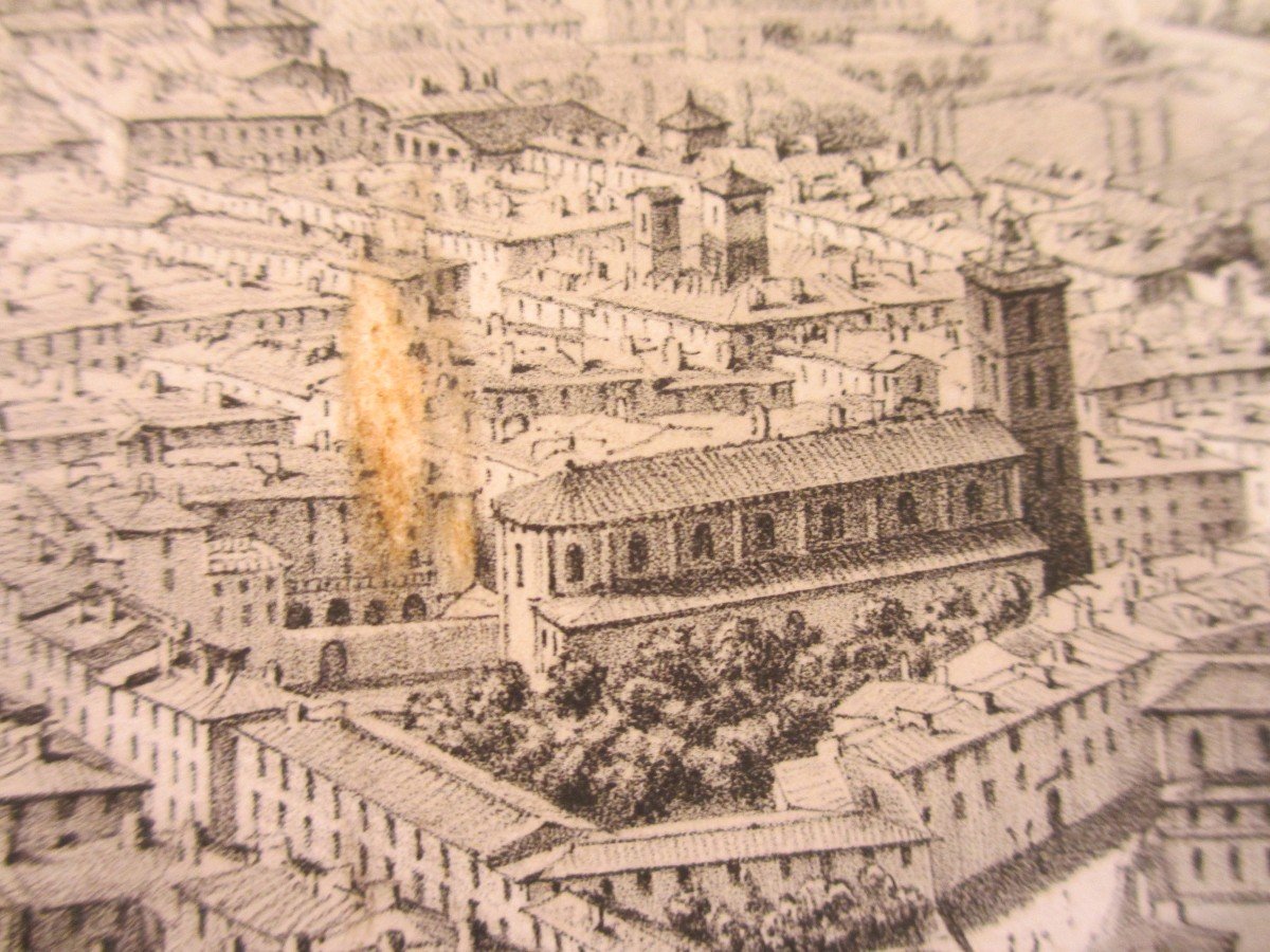 Air Travel In France, Lithography Of The City Of Valence.-photo-4