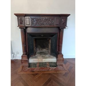 Small Oak Fireplace In The Henri II Style