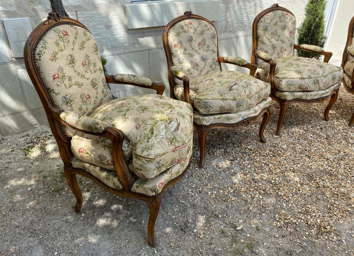 Suite Of 4 Louis XV Armchairs-photo-2