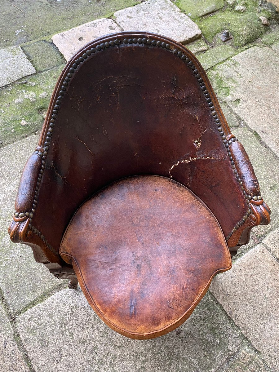 Fauteuil De Bureau Estampill&eacute; E Meunier &eacute;poque Louis XV-photo-3