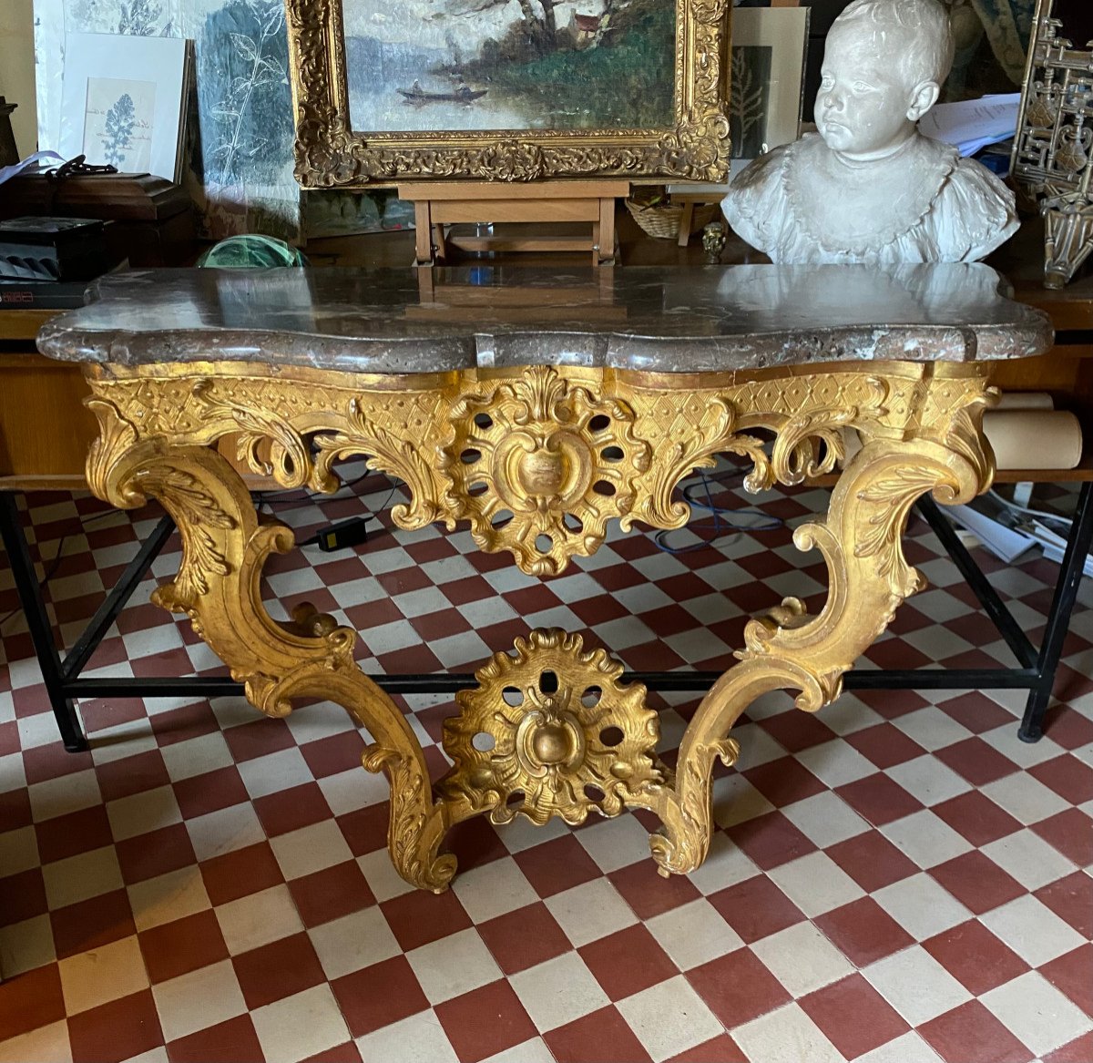 Regency Period Console In Golden Wood