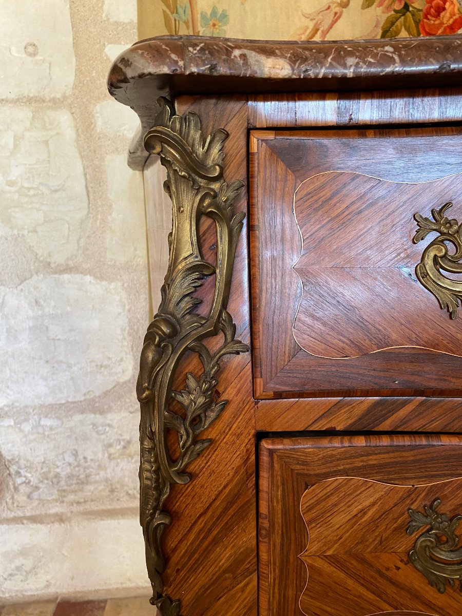 Tomb Commode, Louis XV Period, Stamped Hedoin.-photo-5