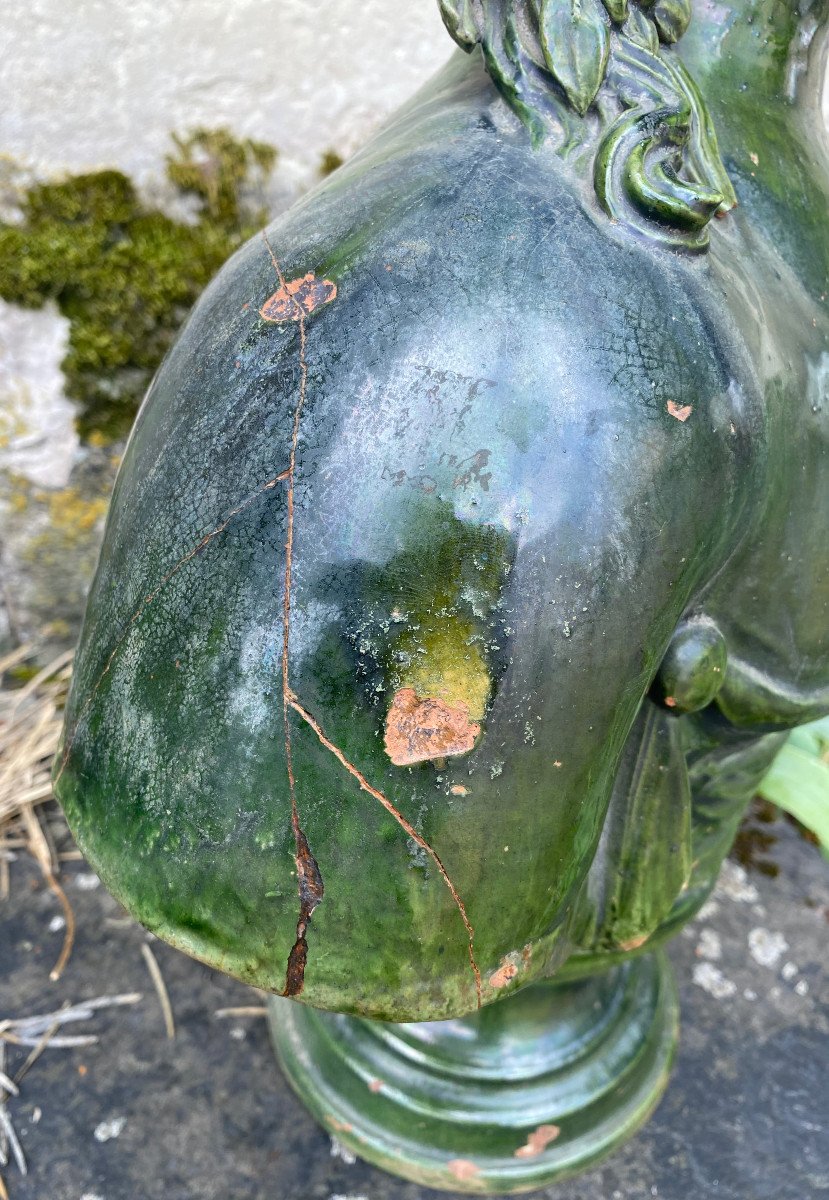 Buste De Flore En Terre Vernisée, XIXeme Siècle-photo-1