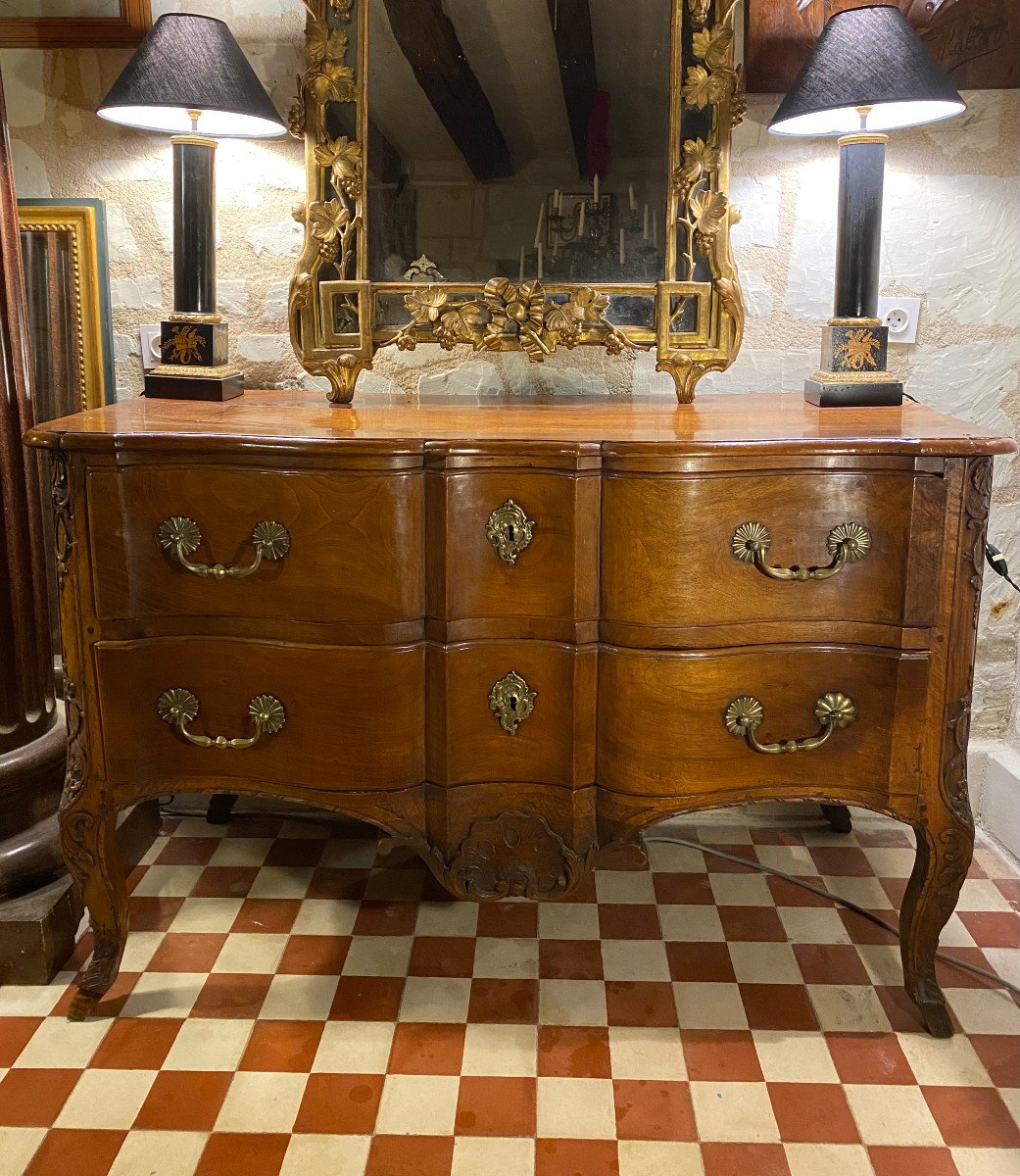 Crossbow-shaped Chest Of Drawers, Pierre Hache, 18th Century-photo-2