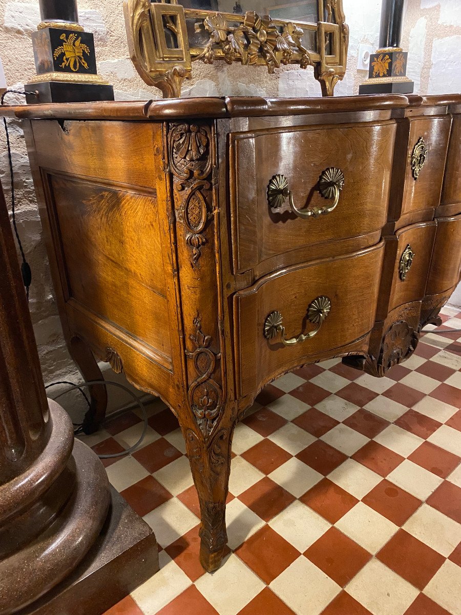 Crossbow-shaped Chest Of Drawers, Pierre Hache, 18th Century-photo-3