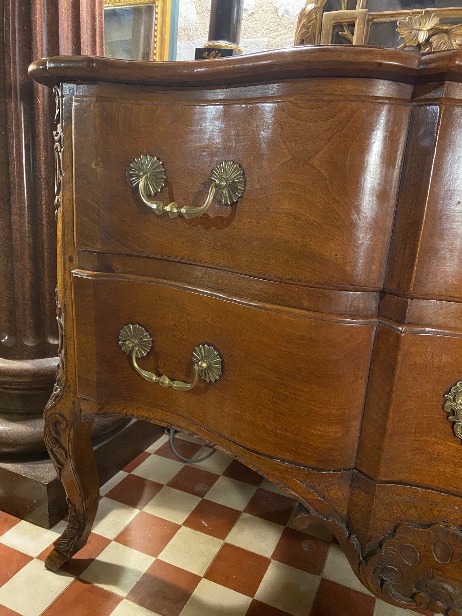 Crossbow-shaped Chest Of Drawers, Pierre Hache, 18th Century-photo-2