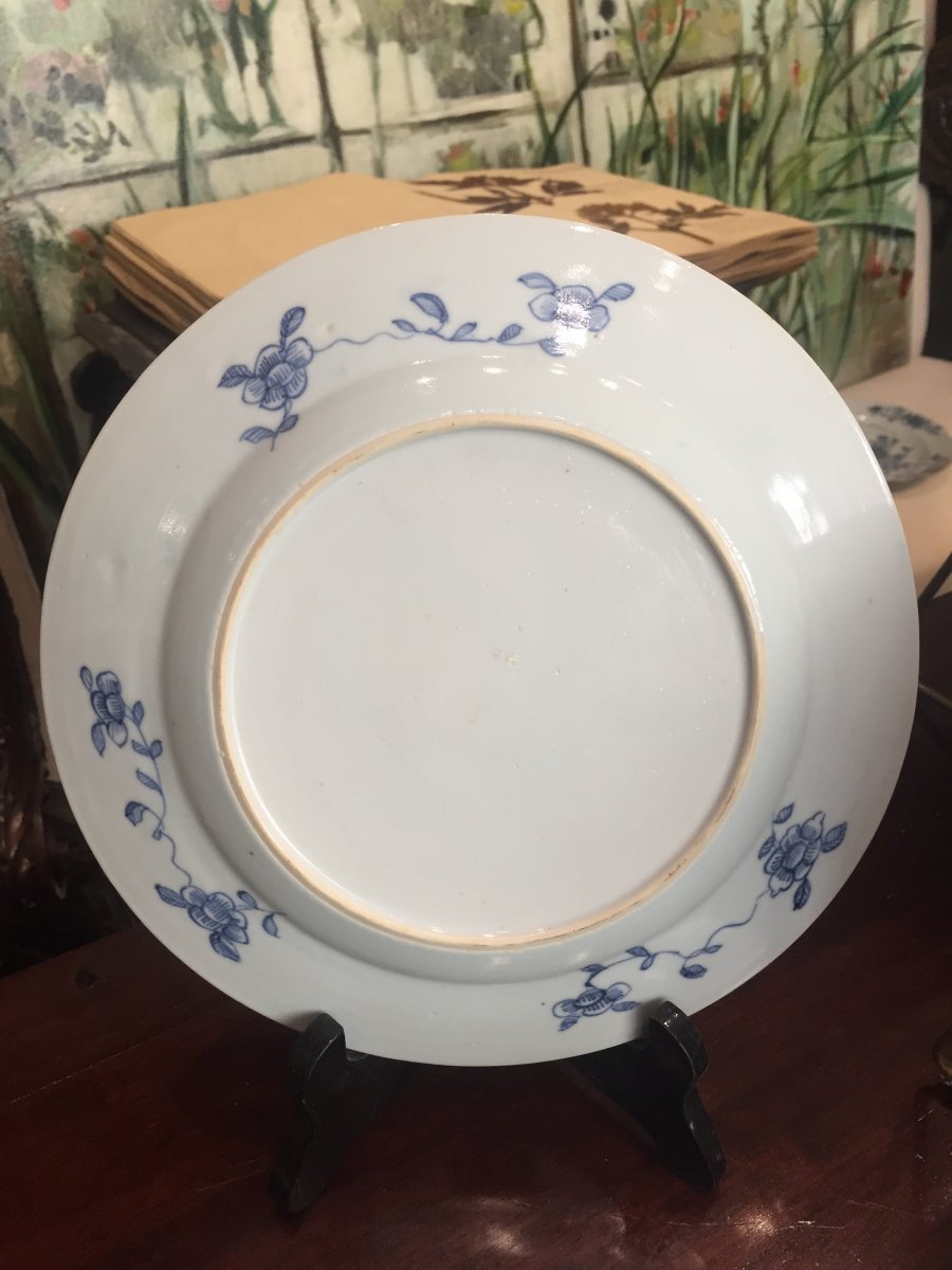 Suite De 34 Assiettes En Porcelaine "bleu/blanc" De La Compagnie Des Indes-photo-3