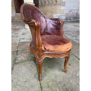 Fauteuil De Bureau Estampill&eacute; E Meunier &eacute;poque Louis XV