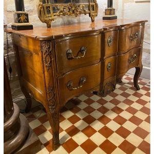 Commode Sauteuse De Forme Arbalète, Pierre Hache, XVIIIeme Siècle