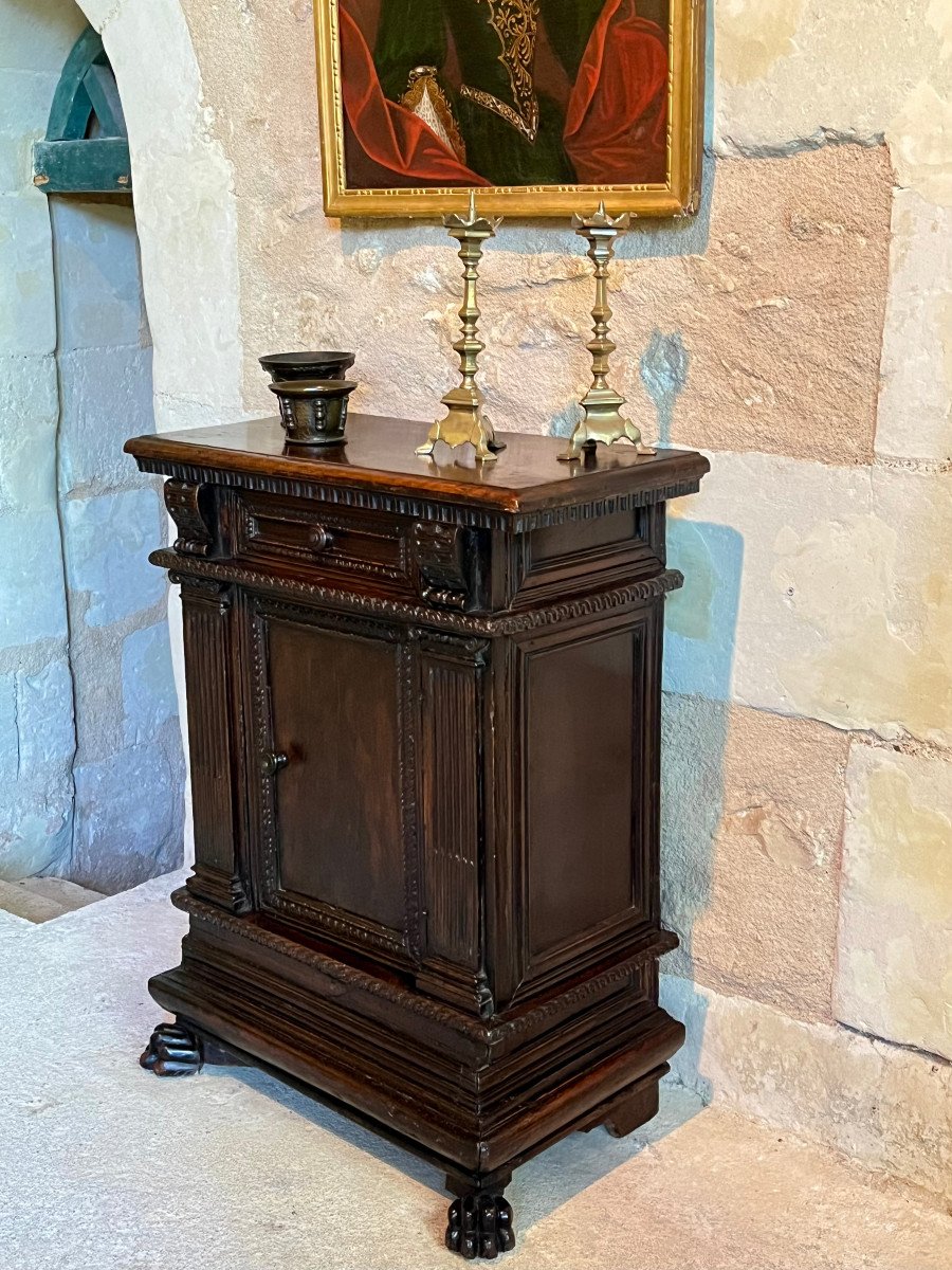 Oratory, Italy, 17th Century. Small Piece Of Furniture With One Door -photo-4