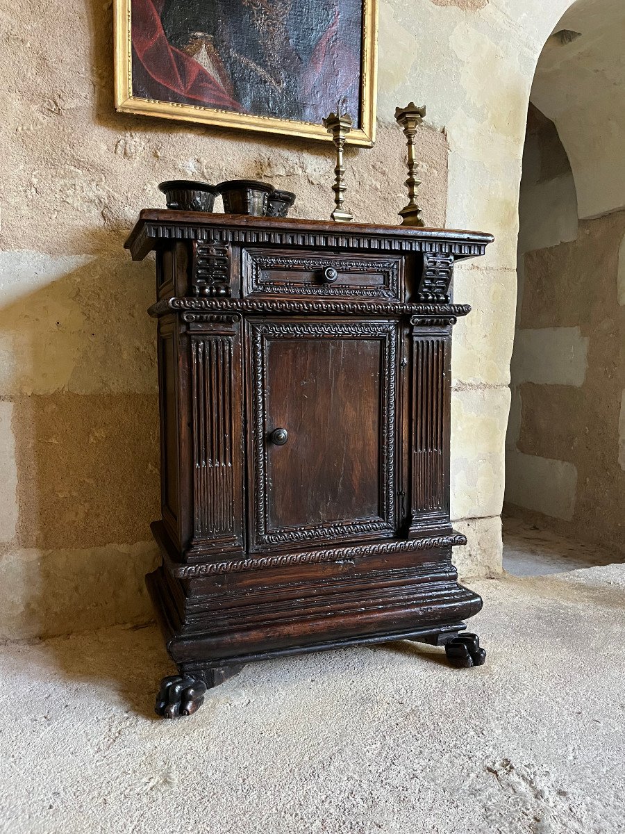 Oratory, Italy, 17th Century. Small Piece Of Furniture With One Door -photo-1