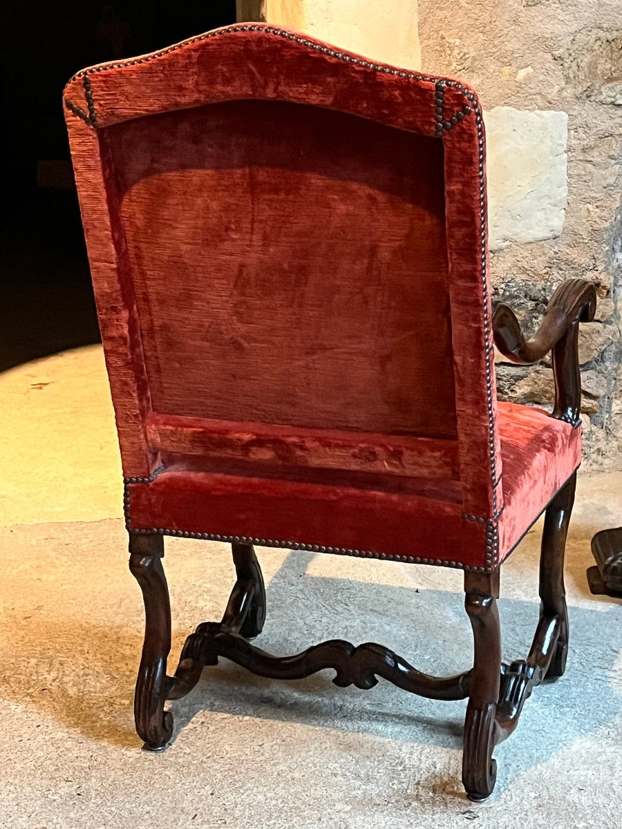 Grand Fauteuil époque Louis XIV . Noyer -photo-4