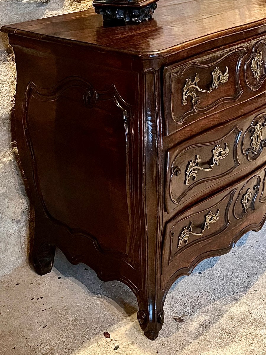 Small 18th Century Tomb Chest Of Drawers, Made Of Chestnut Wood. "commode Tombeau"-photo-2