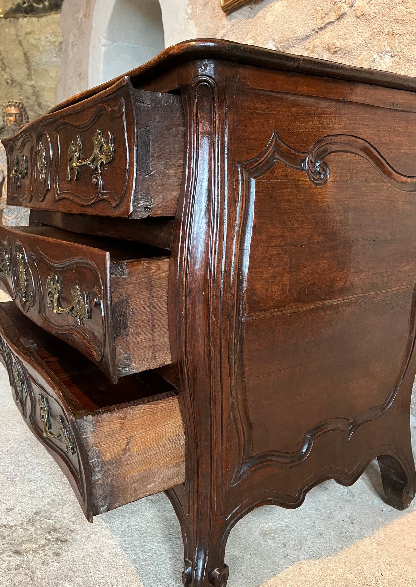 Small 18th Century Tomb Chest Of Drawers, Made Of Chestnut Wood. "commode Tombeau"-photo-1