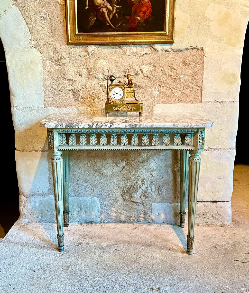 Provencal Console In Painted Wood. Late 18th Century, Early 19th Century. 