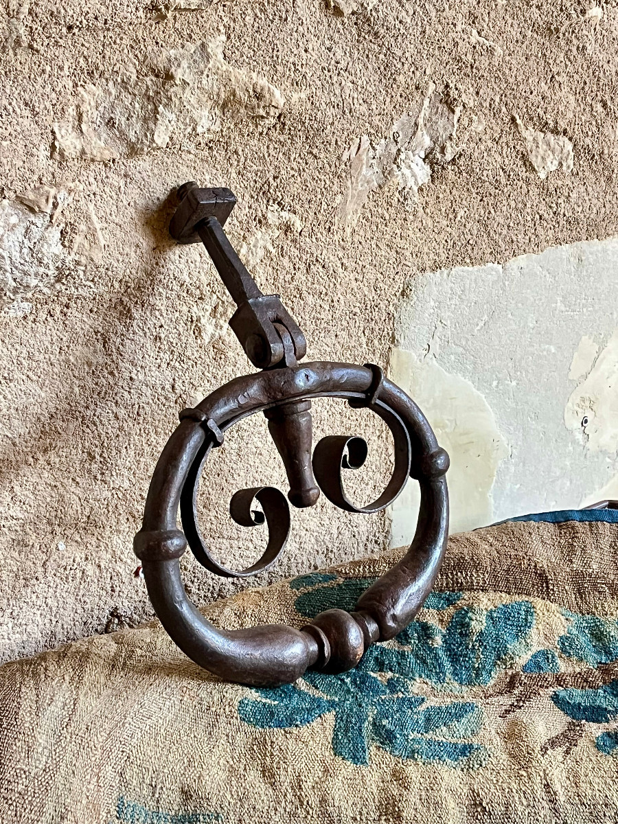 Large Wrought Iron Door Knocker. Late 17th Century, Early 18th Century.