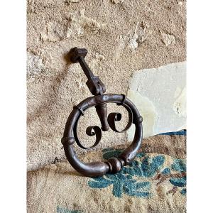 Large Wrought Iron Door Knocker. Late 17th Century, Early 18th Century.