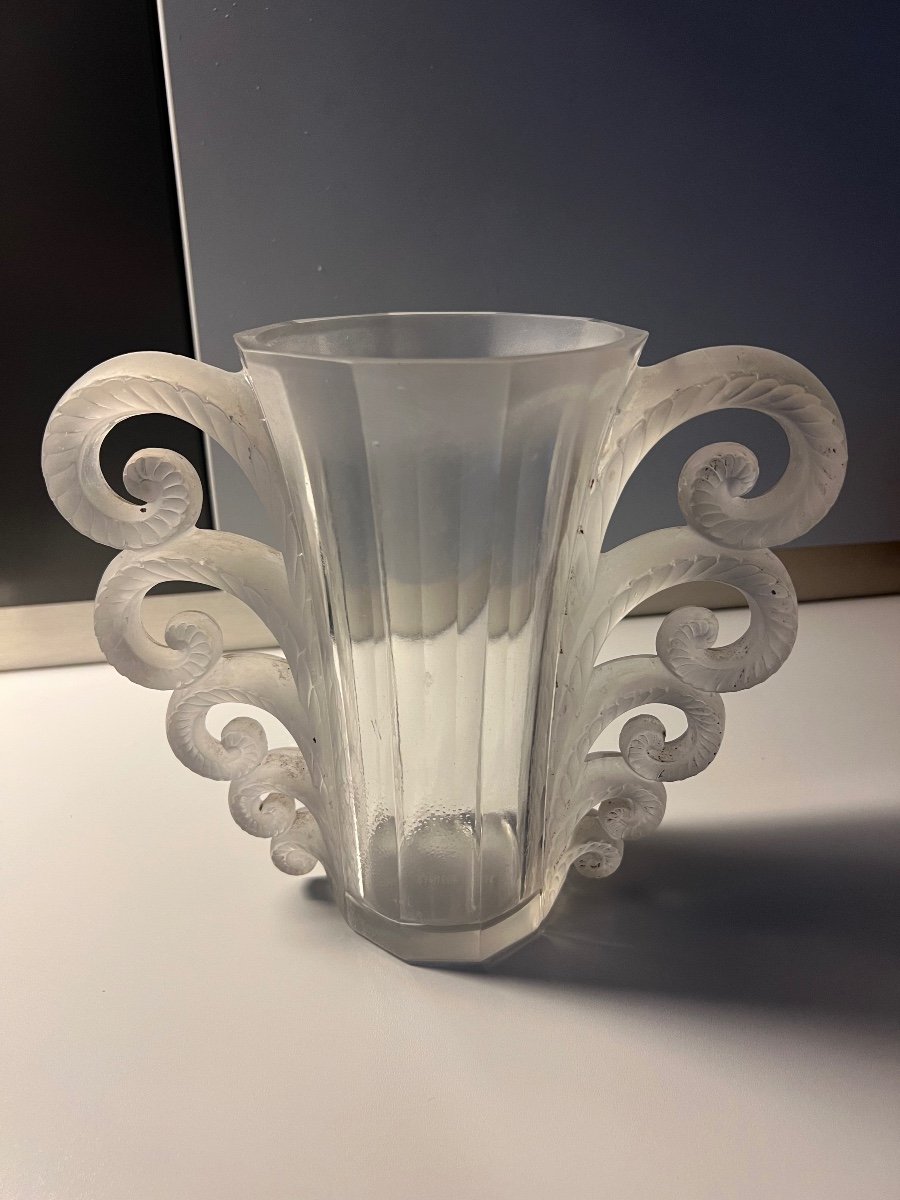 Vase Signed R. Lalique Model Beauvais 1931-photo-3