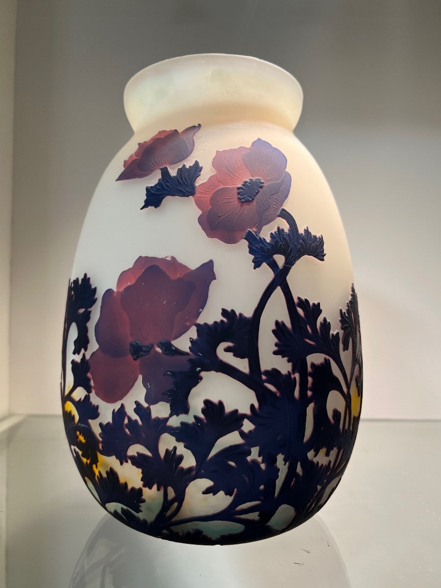 Muller Frères Luneville Poppies Vase -photo-3