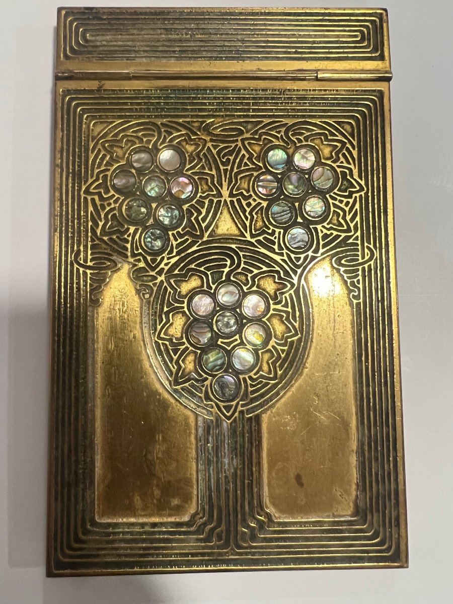 Porte Calendrier Bronze Et Nacre Art Nouveau Signé Tiffany New York No 1169