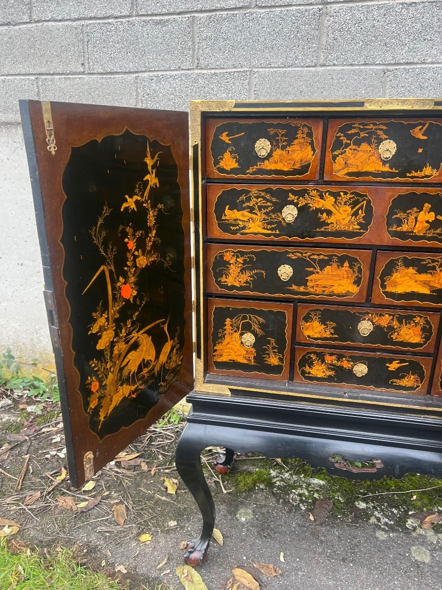 Japanese Lacquer Cabinet Early 19th Century-photo-2