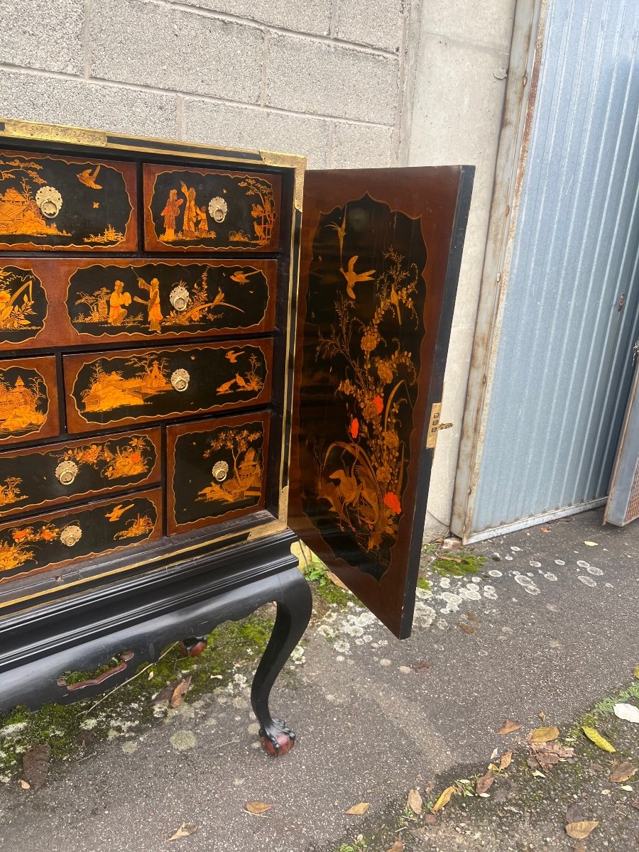 Japanese Lacquer Cabinet Early 19th Century-photo-4