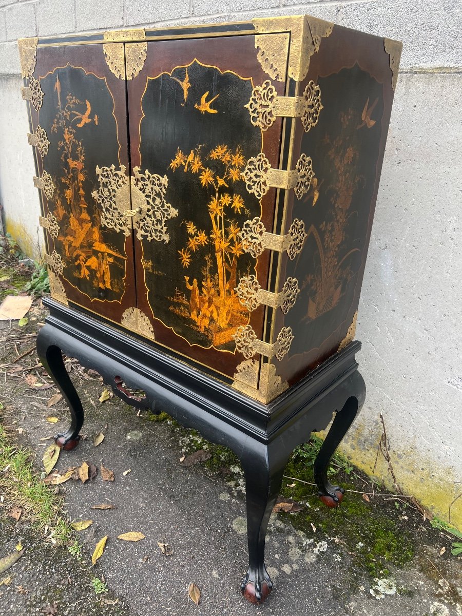 Japanese Lacquer Cabinet Early 19th Century-photo-4