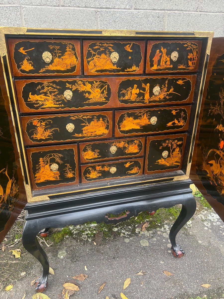 Japanese Lacquer Cabinet Early 19th Century-photo-6