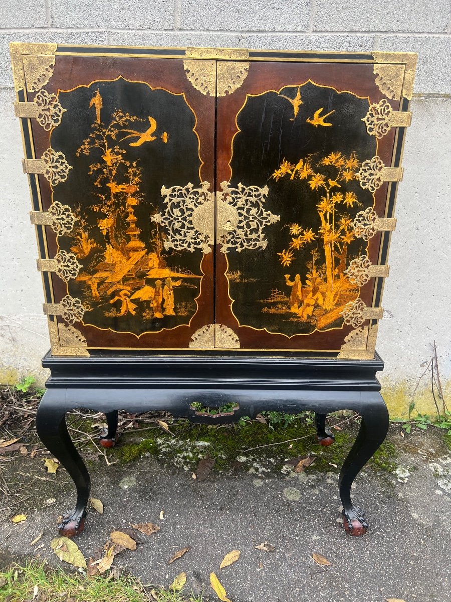 Japanese Lacquer Cabinet Early 19th Century-photo-7