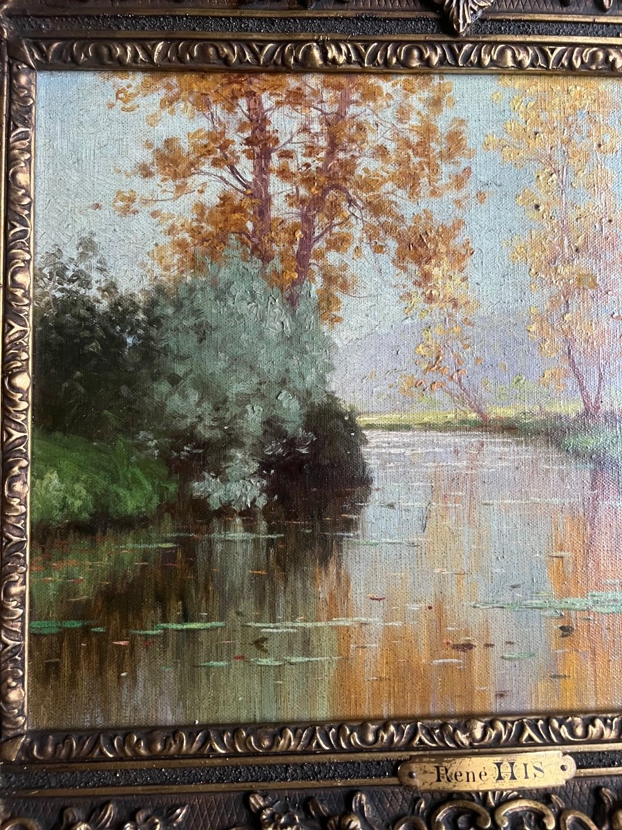 Oil On Canvas By Rene Charles Edmond His River In Forest -photo-3