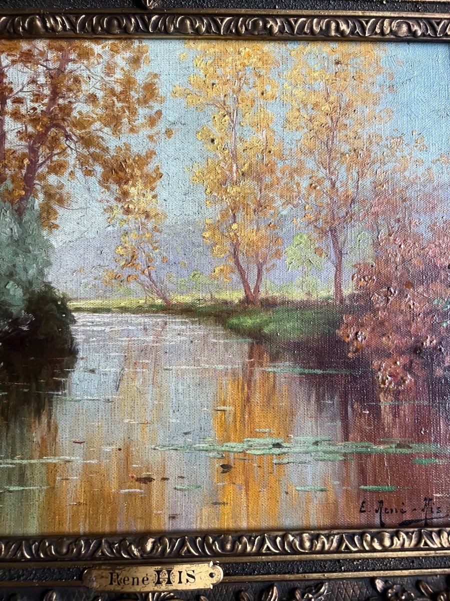 Oil On Canvas By Rene Charles Edmond His River In Forest -photo-4