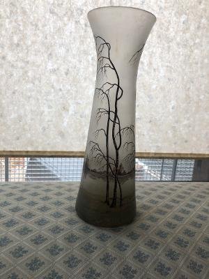 Vase Muller Freres Lunéville Paysage Tempete Et Pluie-photo-4