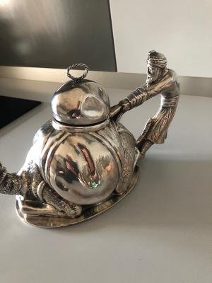 Camel Form Karawan Silver-Plated Teapot by Mariage Freres Paris France