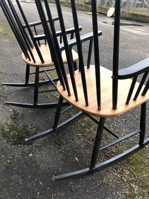 Pair Of Rocking Chair Armchairs Circa 1960-photo-4